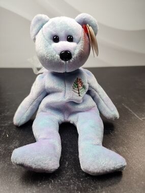 🌲 Ty Beanie Baby Issy the Bear — Tie-Dye Blue & Purple — Hotel/City Exclusive